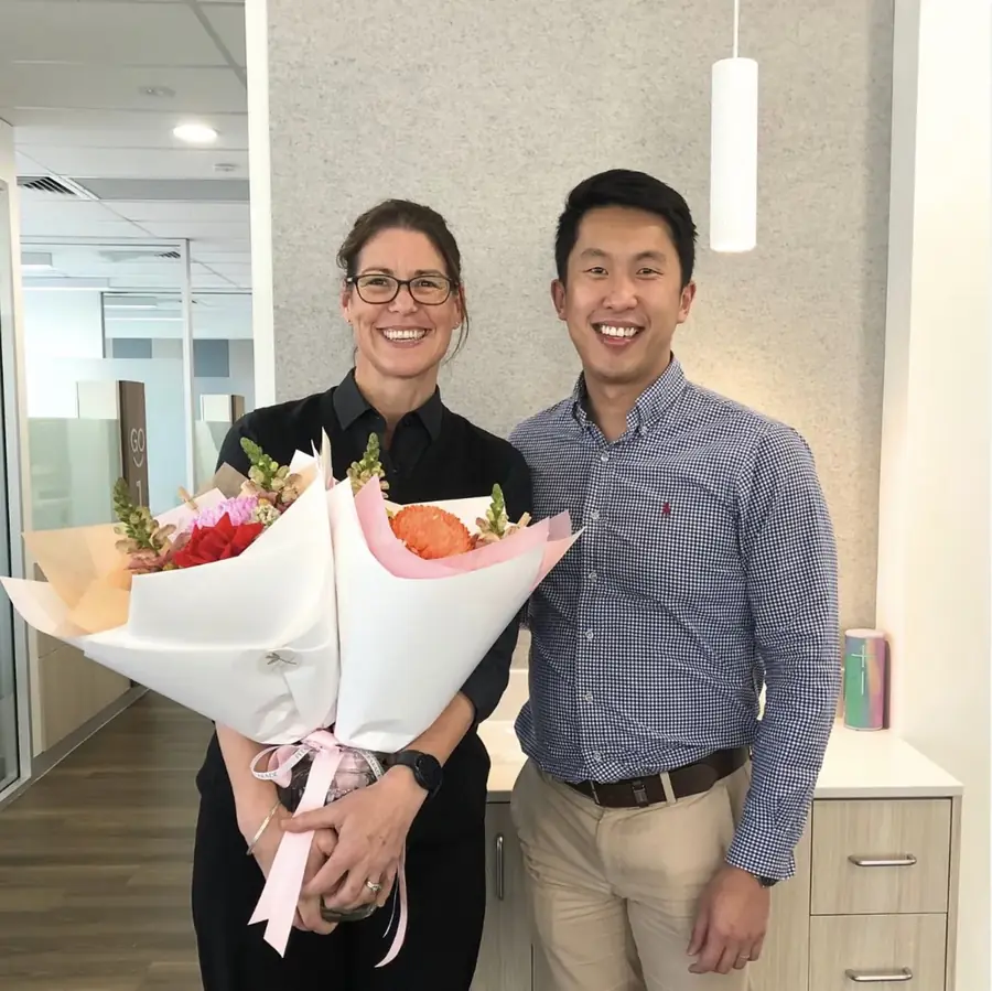 Dr Shaun Goh recognising the Go Orthodontics practice manager