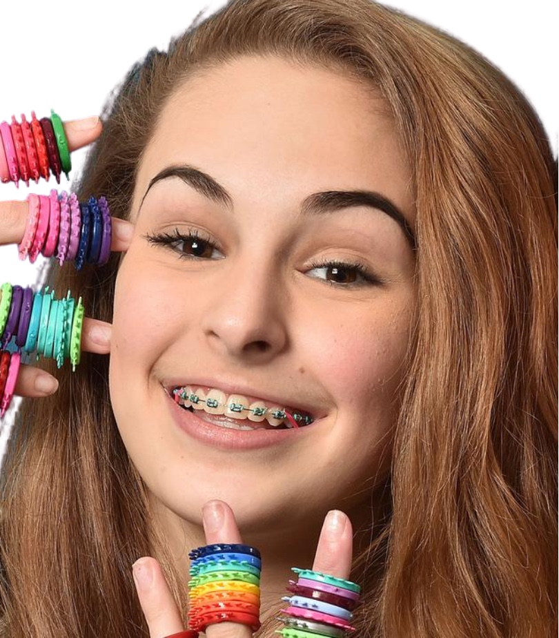 Go Orthodontics teenage patient smiling with metal braces